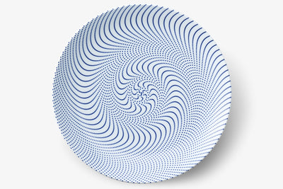 五千五十水玉紋様皿（動図）白